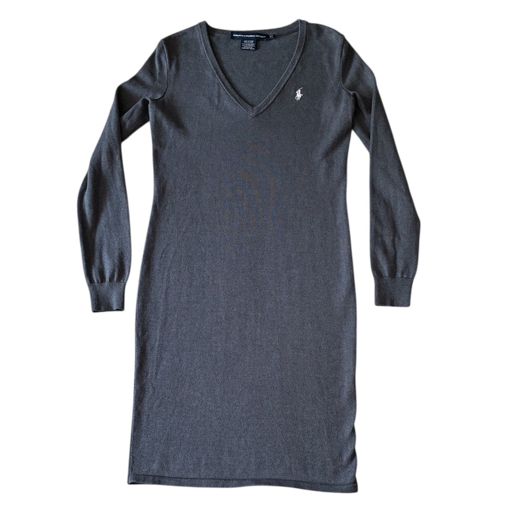Ralph Lauren Gray V-Neck Dress